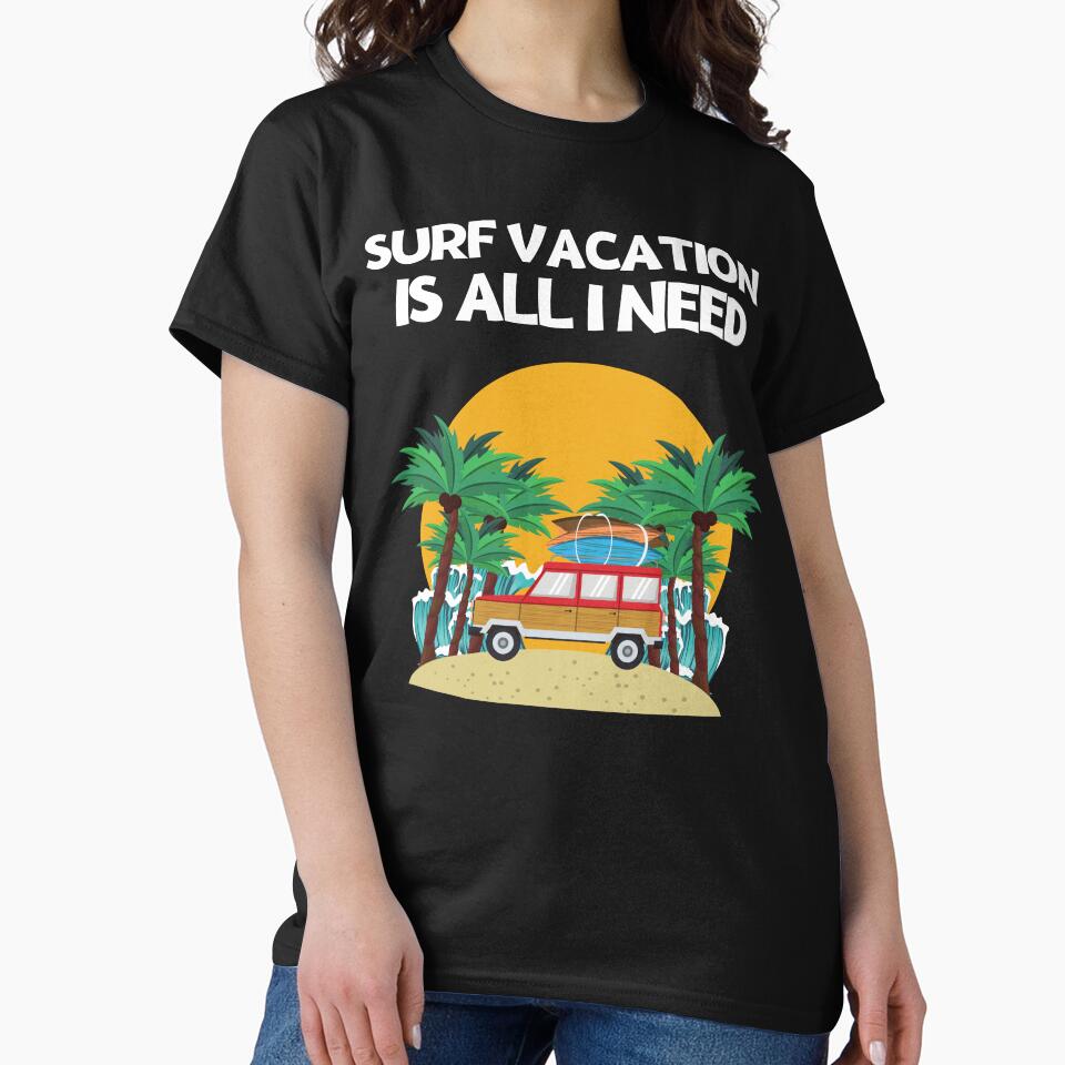 SURF VACATION IS ALL I NEED by MJ96-PRO Unisex , , , Long Sleeve Tee