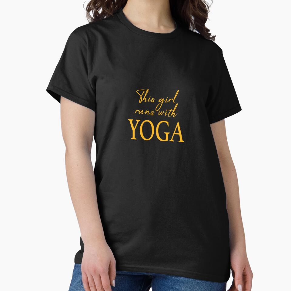 yoga saying - this girl runs with yoga by LioPart Unisex , , , Long Sleeve Tee