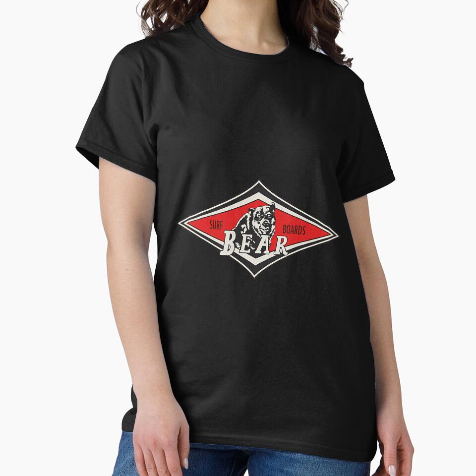 Vintage Surfing Bear Big Wednesday Cult Surfboard Red Surf Logo Diamond Retro T Shirt by JonasKroger9