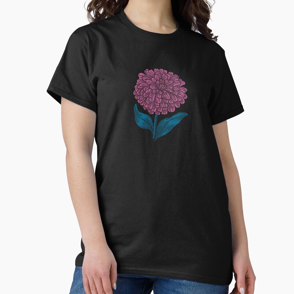 Single Dark Pink Flower by HappyLifeCreate Unisex , , , Long Sleeve Tee