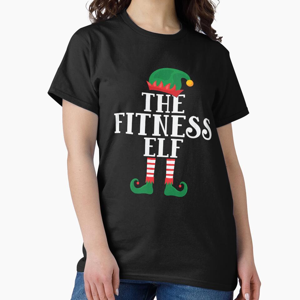 The Fitness Elf - Funny Christmas 2021 by thecooltable Unisex , , , Long Sleeve Tee