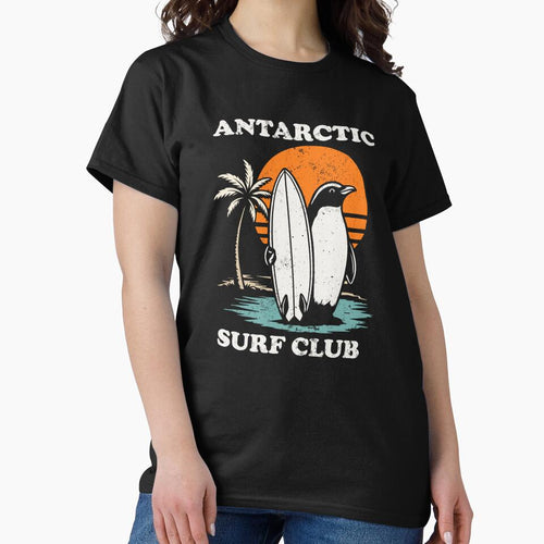 Antarctic Surf Club Christmas in July Surfing Penguin by Design-wallet