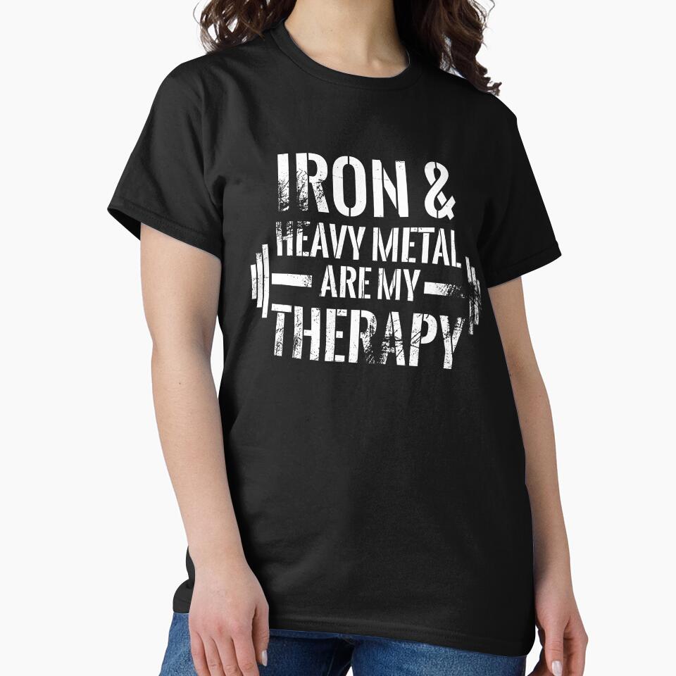 Iron and hevay metal are my therapy by RPHDesigns Unisex , , , Long Sleeve Tee