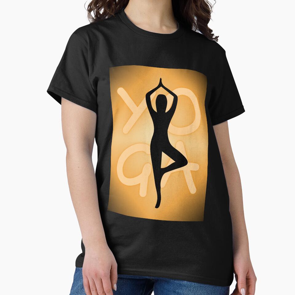 Yoga Pose Neon Orange Yoga Lettering by SoccaTamam Unisex , , , Long Sleeve Tee
