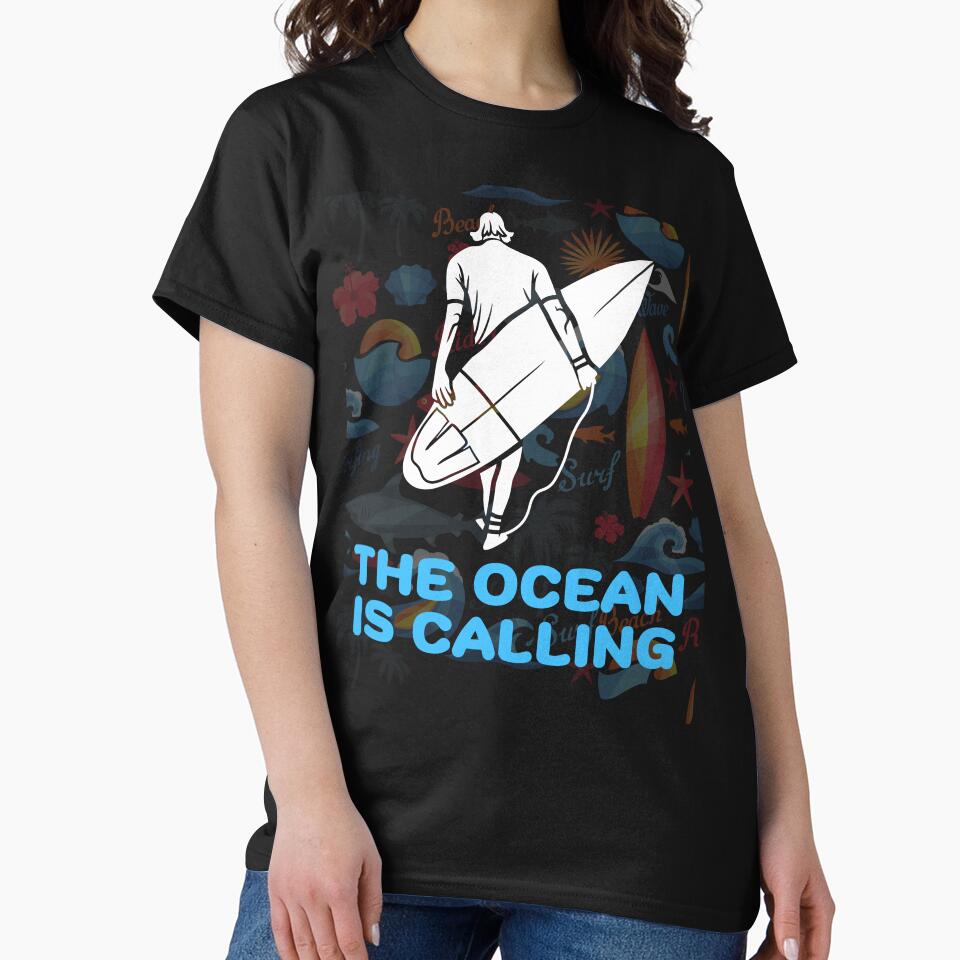 THE OCEAN IS CALLING by MJ96-PRO Unisex , , , Long Sleeve Tee