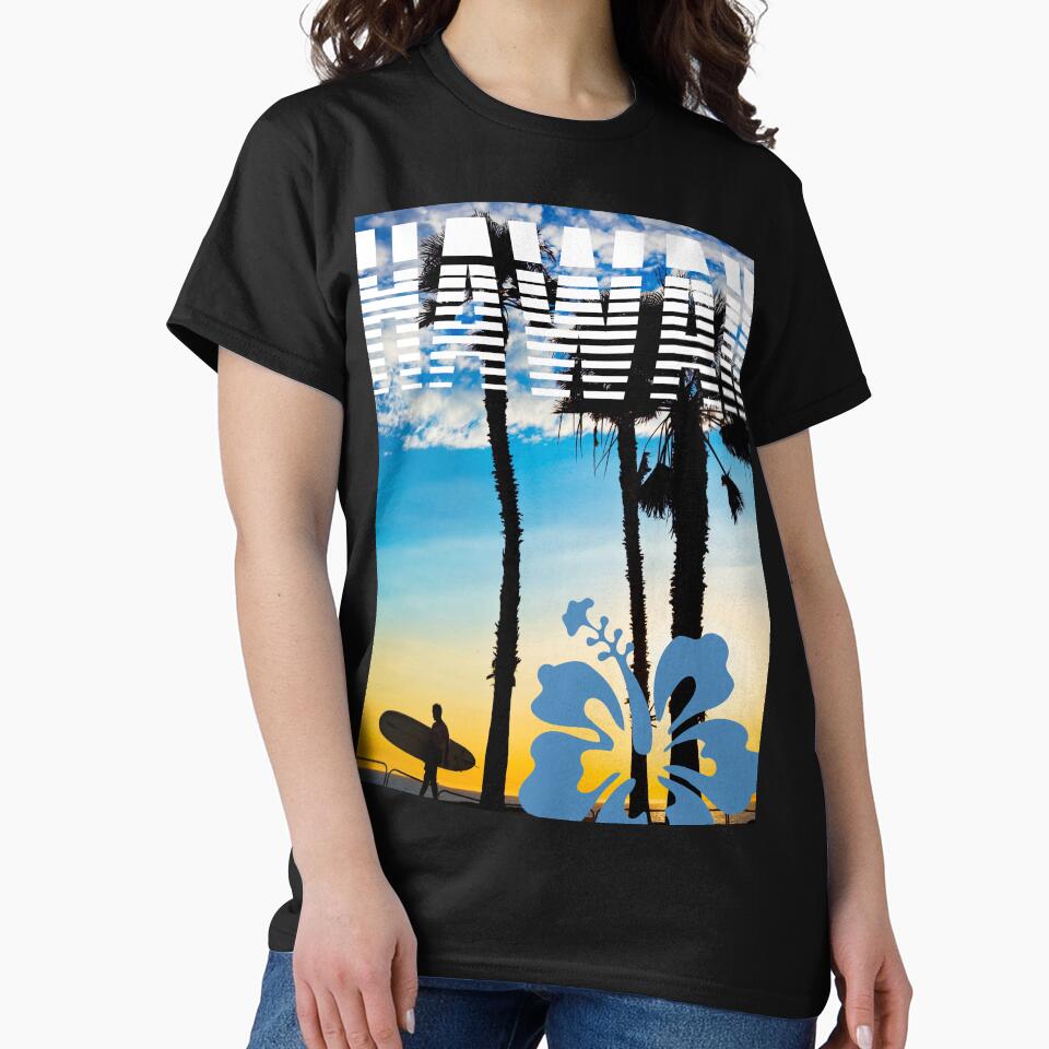 VINTAGE HAWAII SURFING LABEL by starfishstuff Unisex , , , Long Sleeve Tee