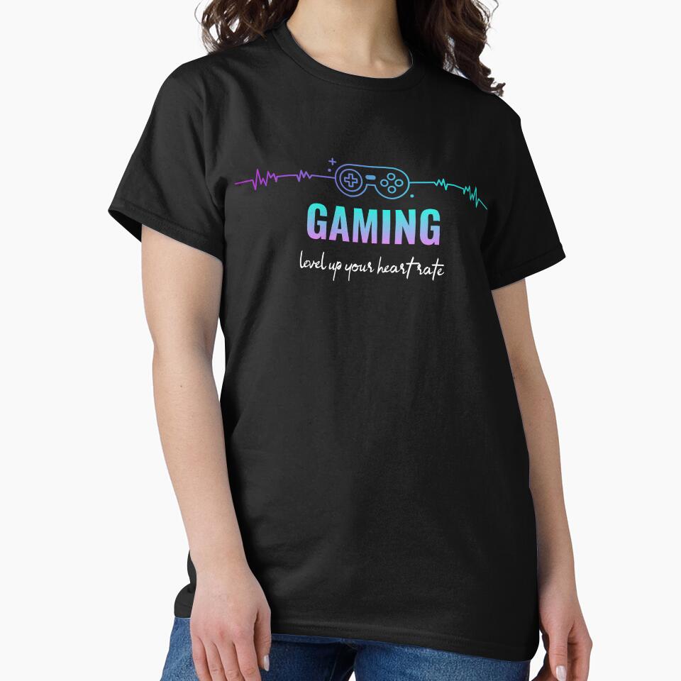 Gaming: Level Up Your Heart Rate/Gaming Gaming/Gaming Designs by TeeGraffiti Unisex , , , Long Sleeve Tee