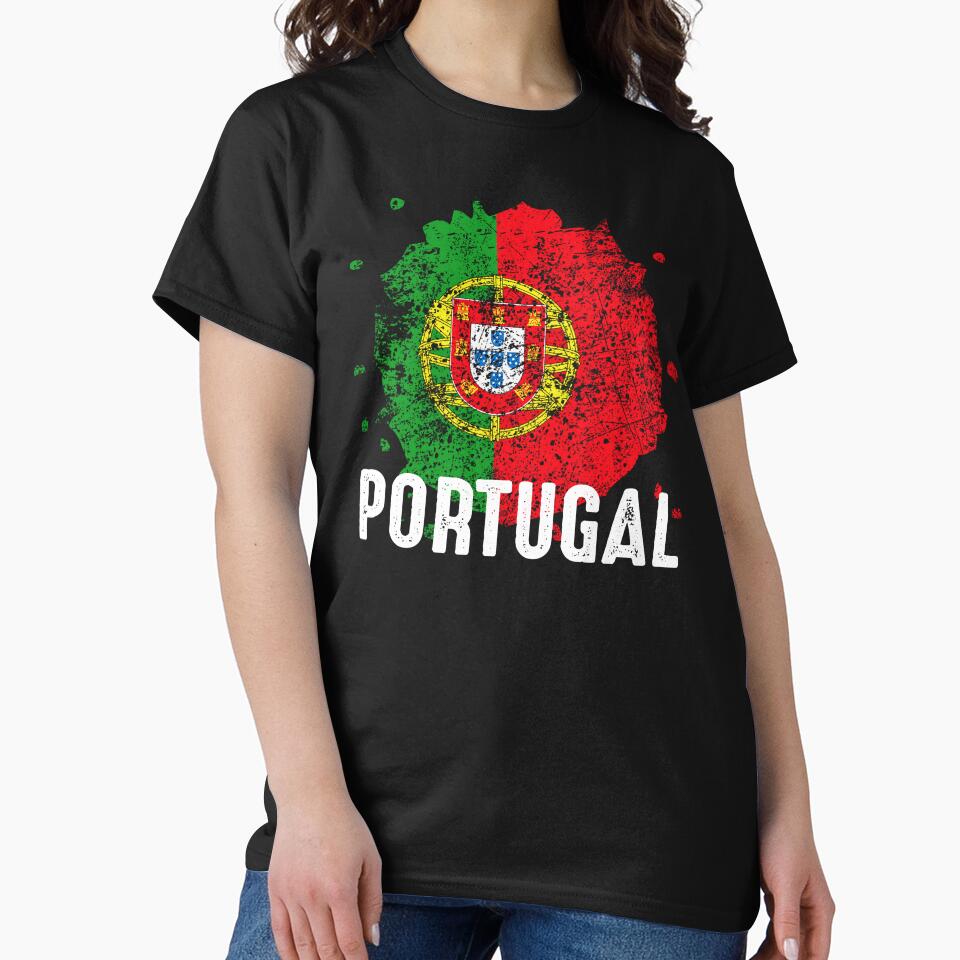 Portugal Flag Vintage Unique Distressed Design by NUMAcreations Unisex , , , Long Sleeve Tee