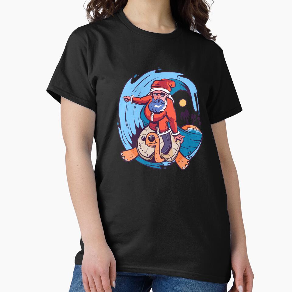 santa Surfing by zaher97 Unisex , , , Long Sleeve Tee