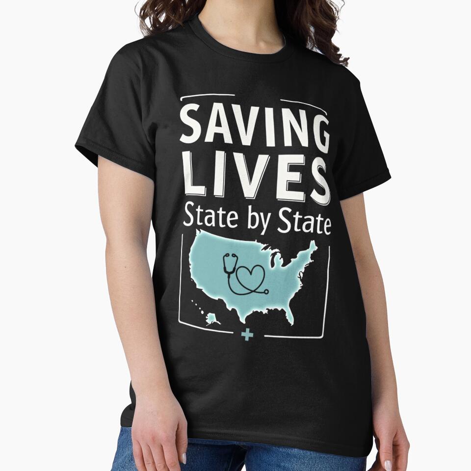 Saving Lives State By State by PerkzPrints Unisex , , , Long Sleeve Tee