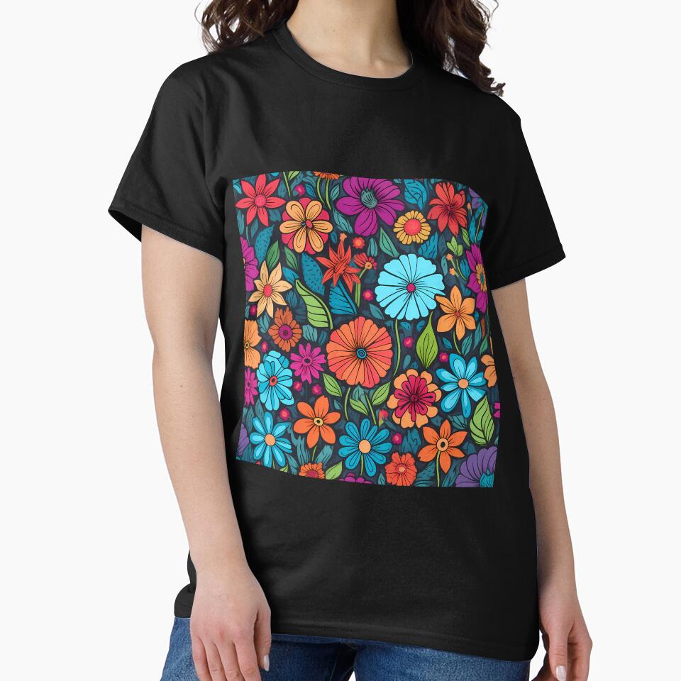 Colorful flower pattern by MyKaiUS Unisex , , , Long Sleeve Tee