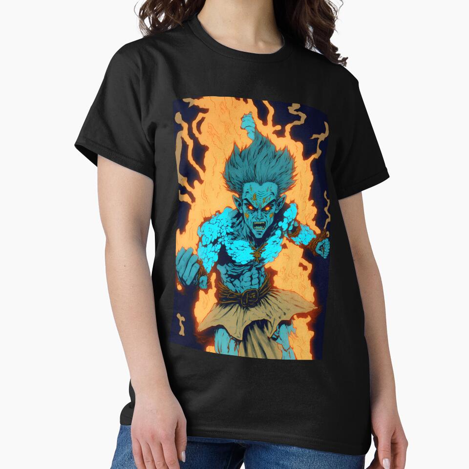 Anime Blue God Warrior Fighter by Bubblebuk Unisex , , , Long Sleeve Tee