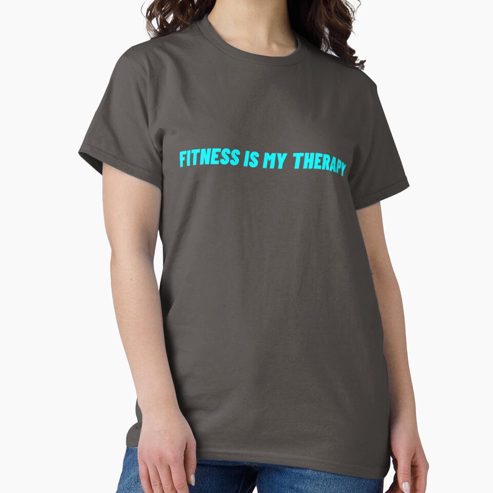 Fitness is My Therapy - Inspirational Fitness Quote by Mugfulmomentz Unisex , , , Long Sleeve Tee