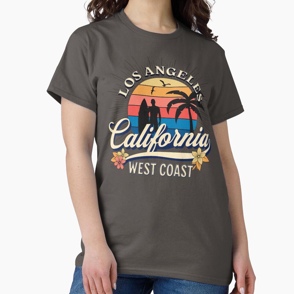 Beaches Surfing Los Angeles California by CattlettArt Unisex , , , Long Sleeve Tee