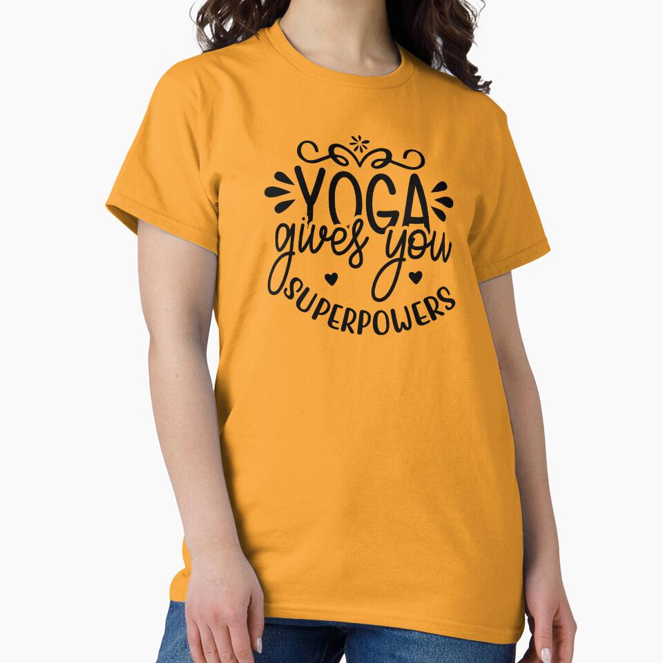 Yoga Quote Yoga Gives You Superpowers Motivational Saying by SoccaTamam Unisex , , , Long Sleeve Tee