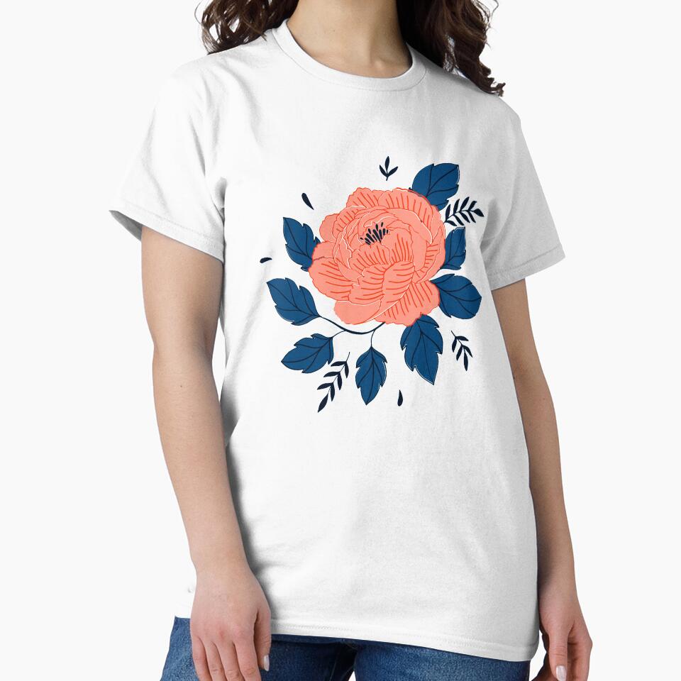 Peach Flower design by Mamichiki Unisex , , , Long Sleeve Tee