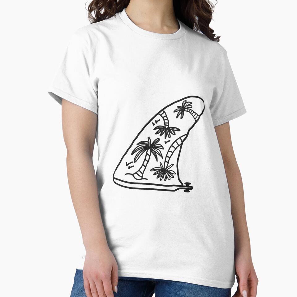 Surfing Palma tree surf Bali fin by Tropical Blood Unisex , , , Long Sleeve Tee