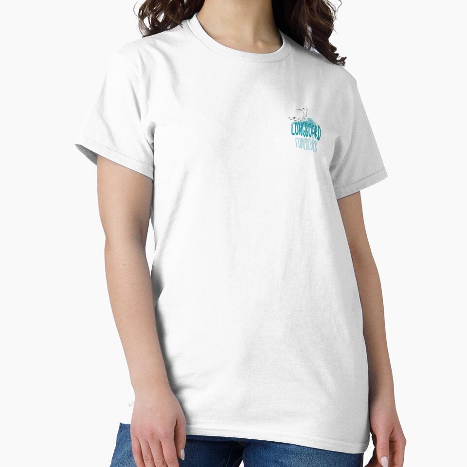 Longboard tipography surfing woman retro by Tropical Blood Unisex , , , Long Sleeve Tee