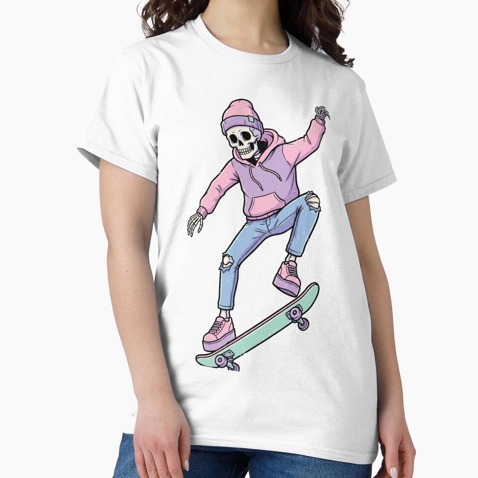 Cute Skeleton Skater Aesthetic Pastel Goth by Bambear