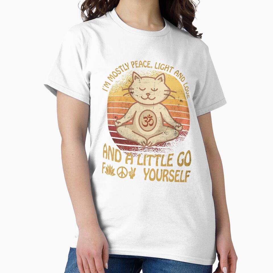 Cat Yoga Meditation Meditate Gift Love Light Peace by Renergie