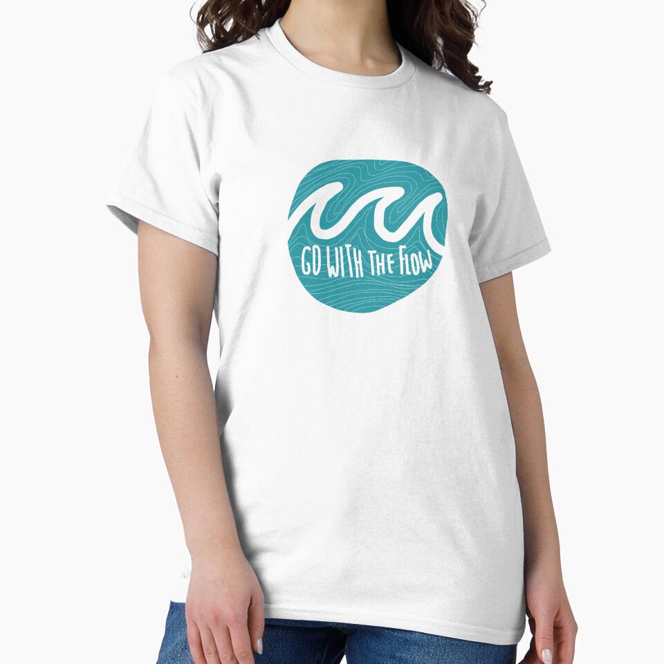 Go with the flow surfing minimalist quote by Tropical Blood Unisex , , , Long Sleeve Tee