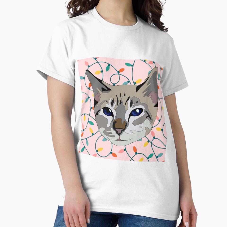 Christmas  light pattern cat by LeahcarsArt