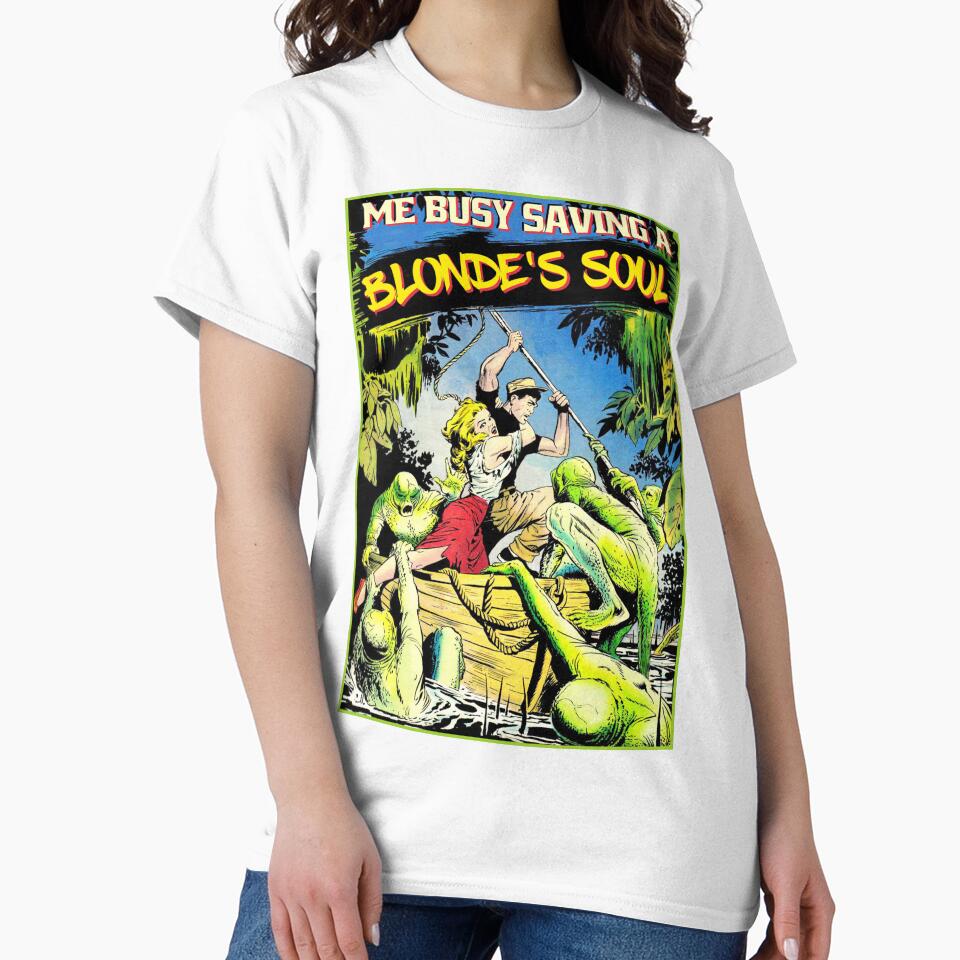Vintage Swamp Monster Retro Horror Poster Blonde Gift by TheAplus