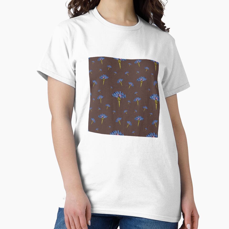 Flower blue violet pattern hand drawn watercolor dark by Yana Mustafina | Boho Soulful Designs