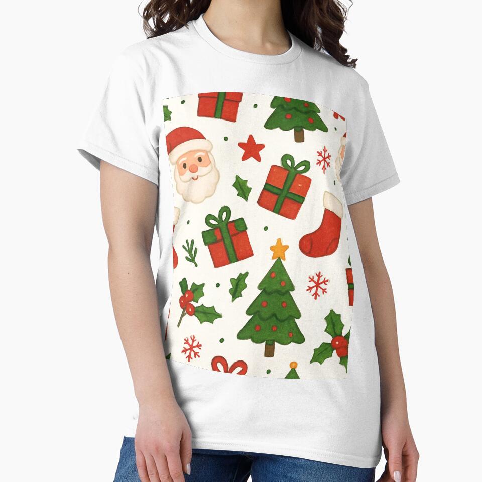 Cute Christmas Santa & Gifts Pattern by SassyArtistry