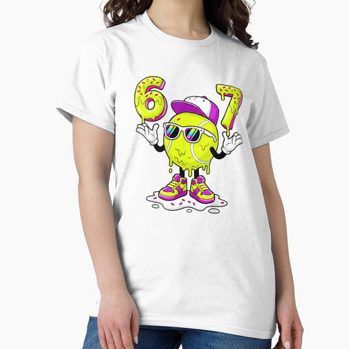6 7 Tennis Ice Cream Drip Funny Meme Character Retro Style by WayTBeenkenArt