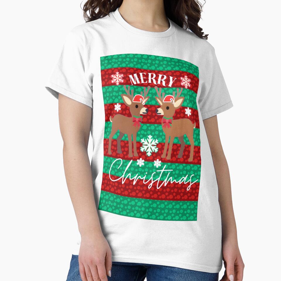 Cute Reindeer Merry Christmas Pattern | Holiday Snowflake Xmas Design by HopeAndHustle