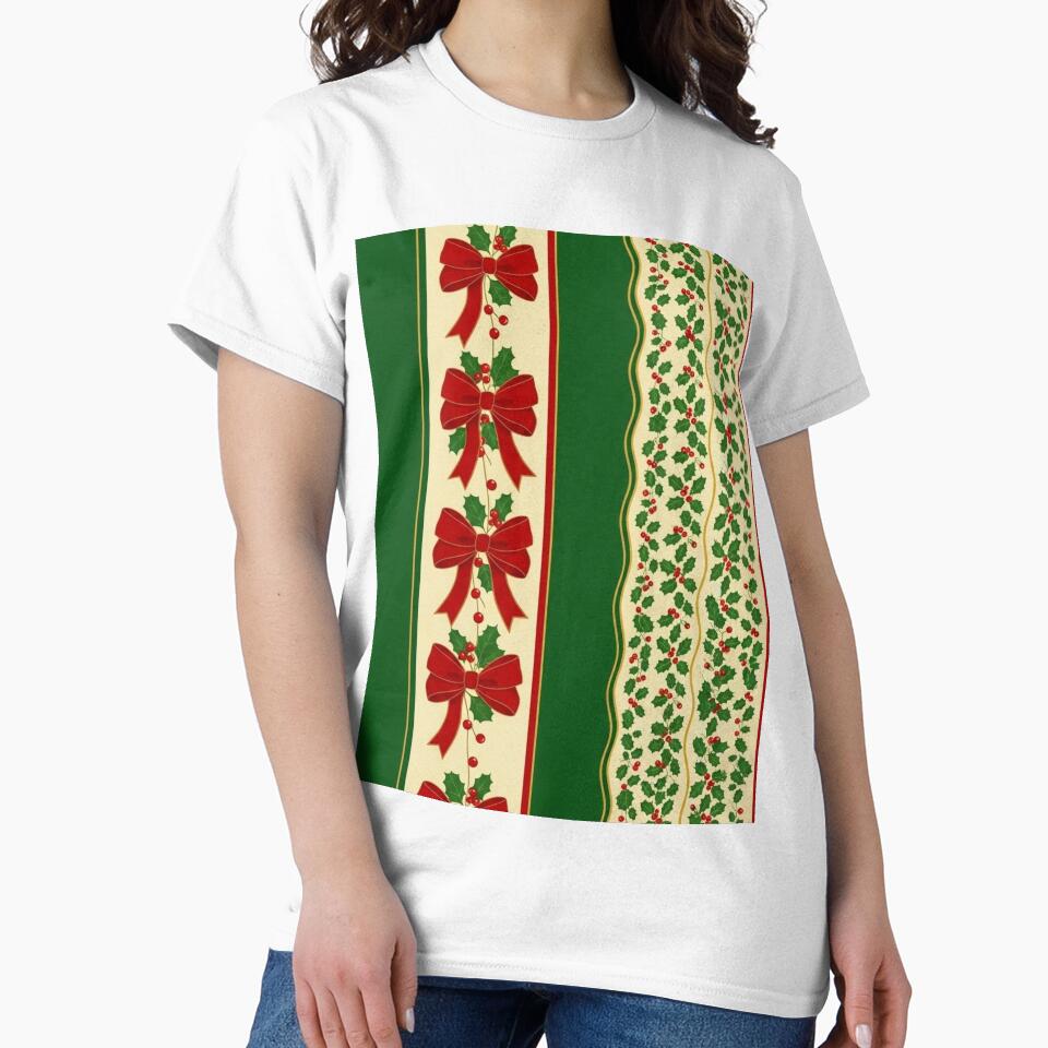 Christmas Holly & Ribbon Seamless Pattern by graphicnew