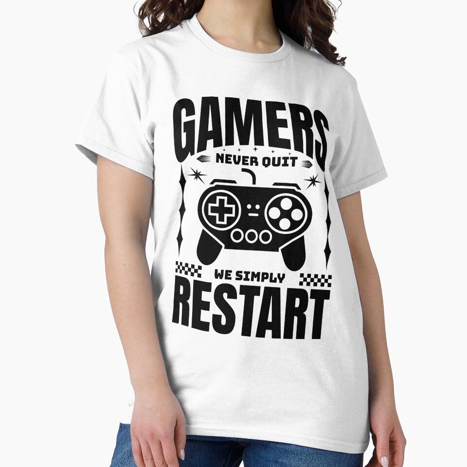 Gamer Never Quit Neon Retro Controller - Gaming Motivation by Abaseen Unisex , , , Long Sleeve Tee