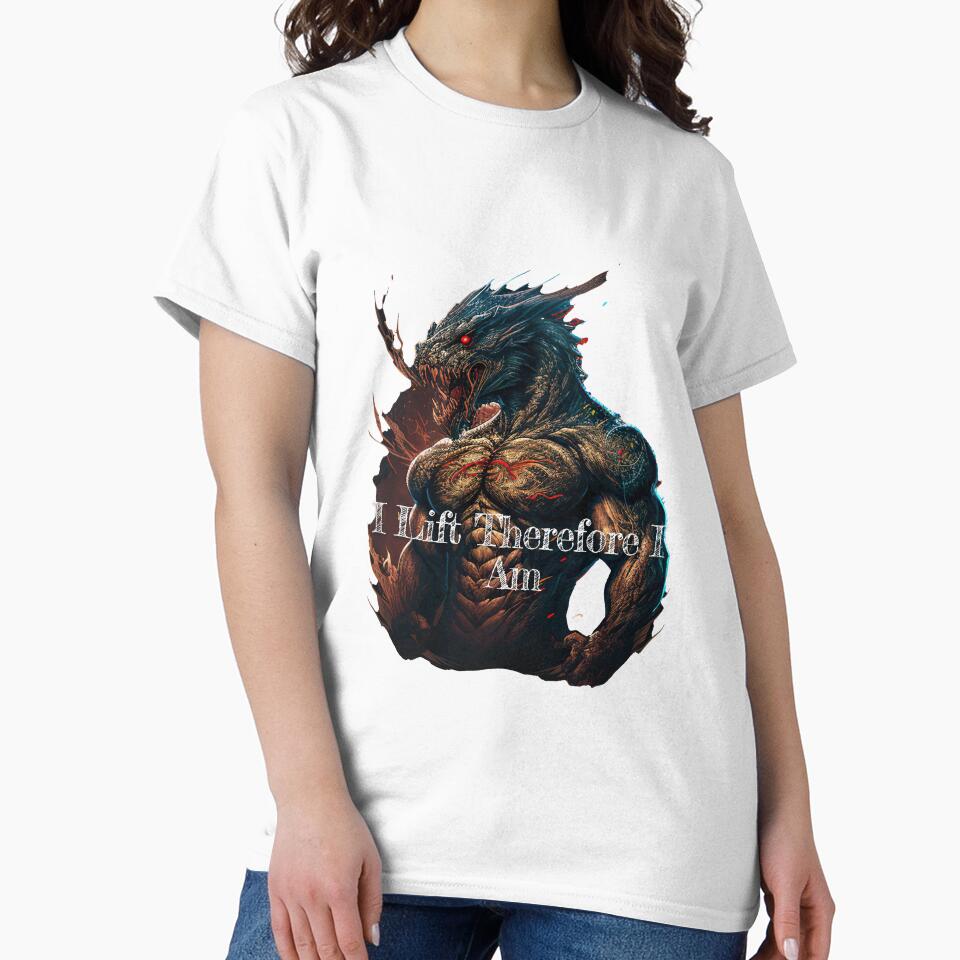 I Lift Therefore I AmDesignBodybuilding Fitness Gym Workout Exercise Merch Print Design by tengamerx