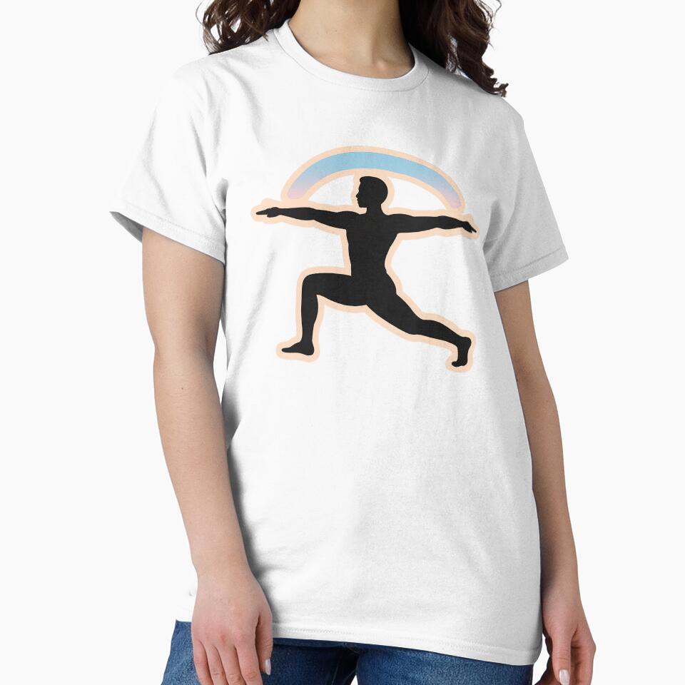 Soft Strength Yoga Warrior II Minimal Art by TrendMorphic Unisex , , , Long Sleeve Tee