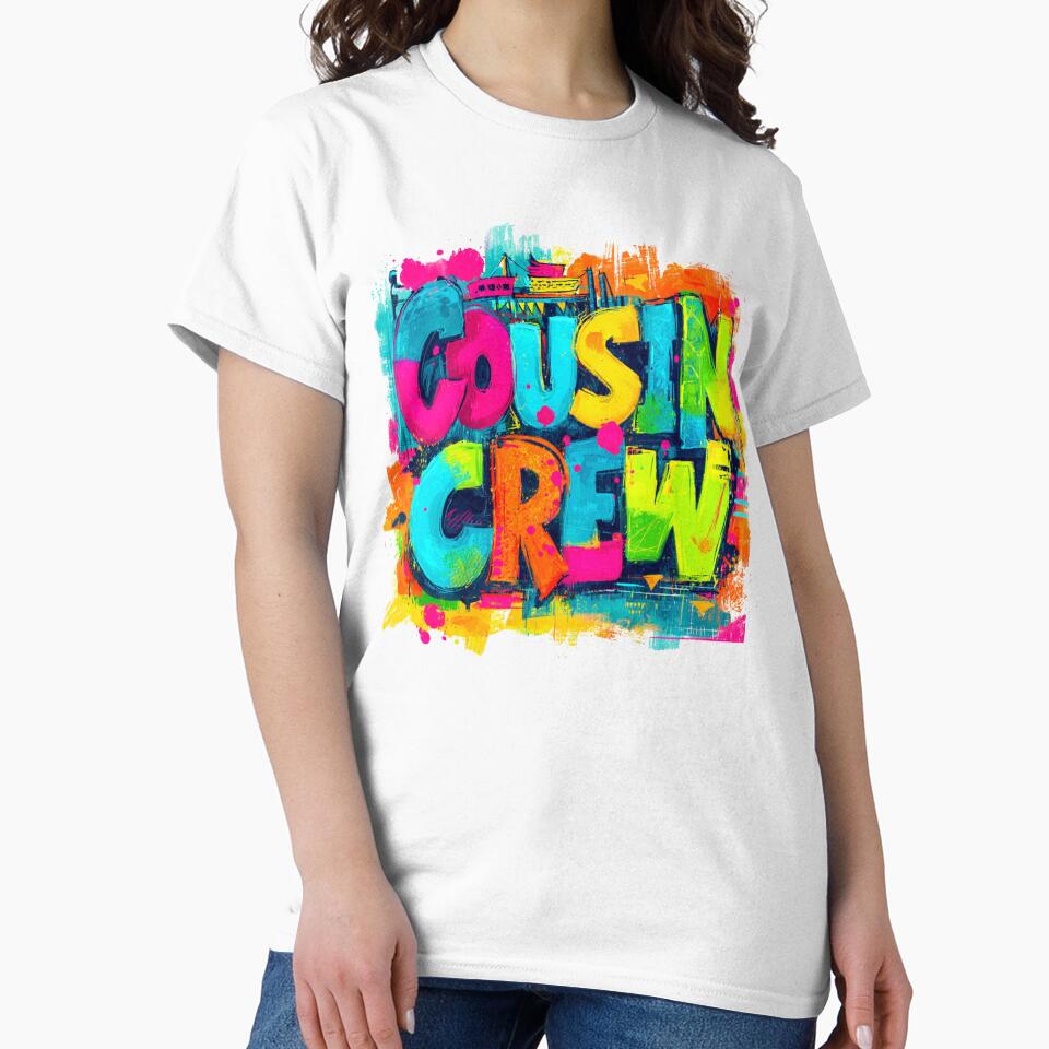 Cousin Crew Colorful Graffiti T-Shirt – Family Matching Tee by Happy'CLICK'
