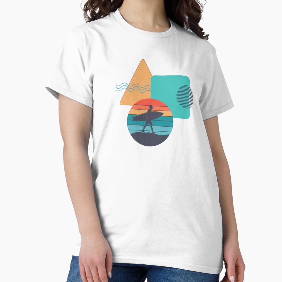 Cool surfing logo by Sleek Sketch Studio Unisex , , , Long Sleeve Tee