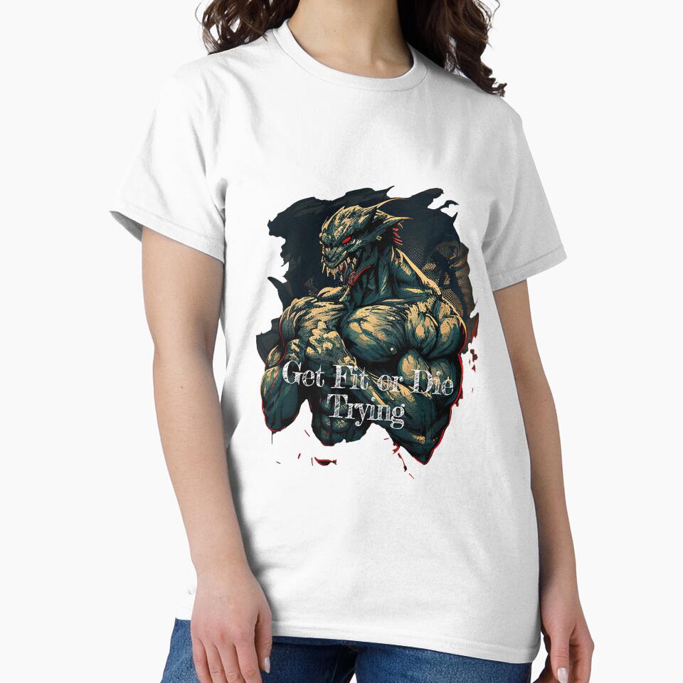 Get Fit or Die Trying Bodybuilding Fitness Gym Workout Exercise Merch Print Design by tengamerx