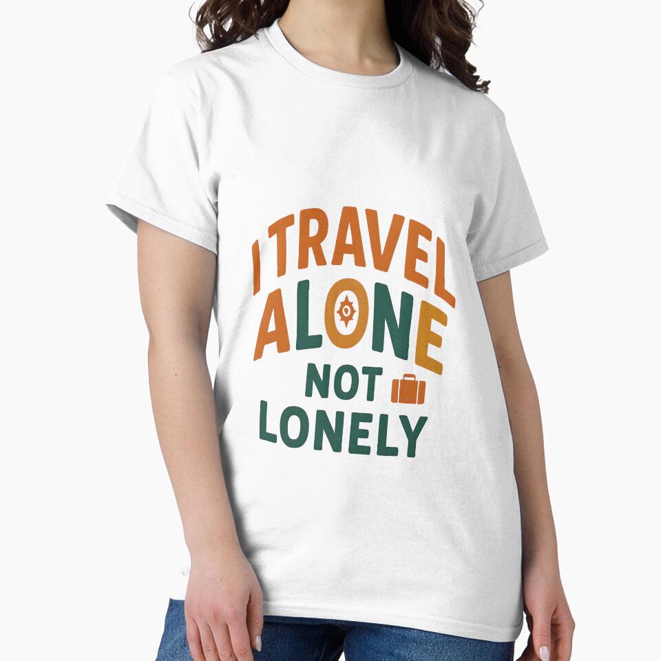 I Travel Alone Not Lonely by Snark & Spark Unisex , , , Long Sleeve Tee