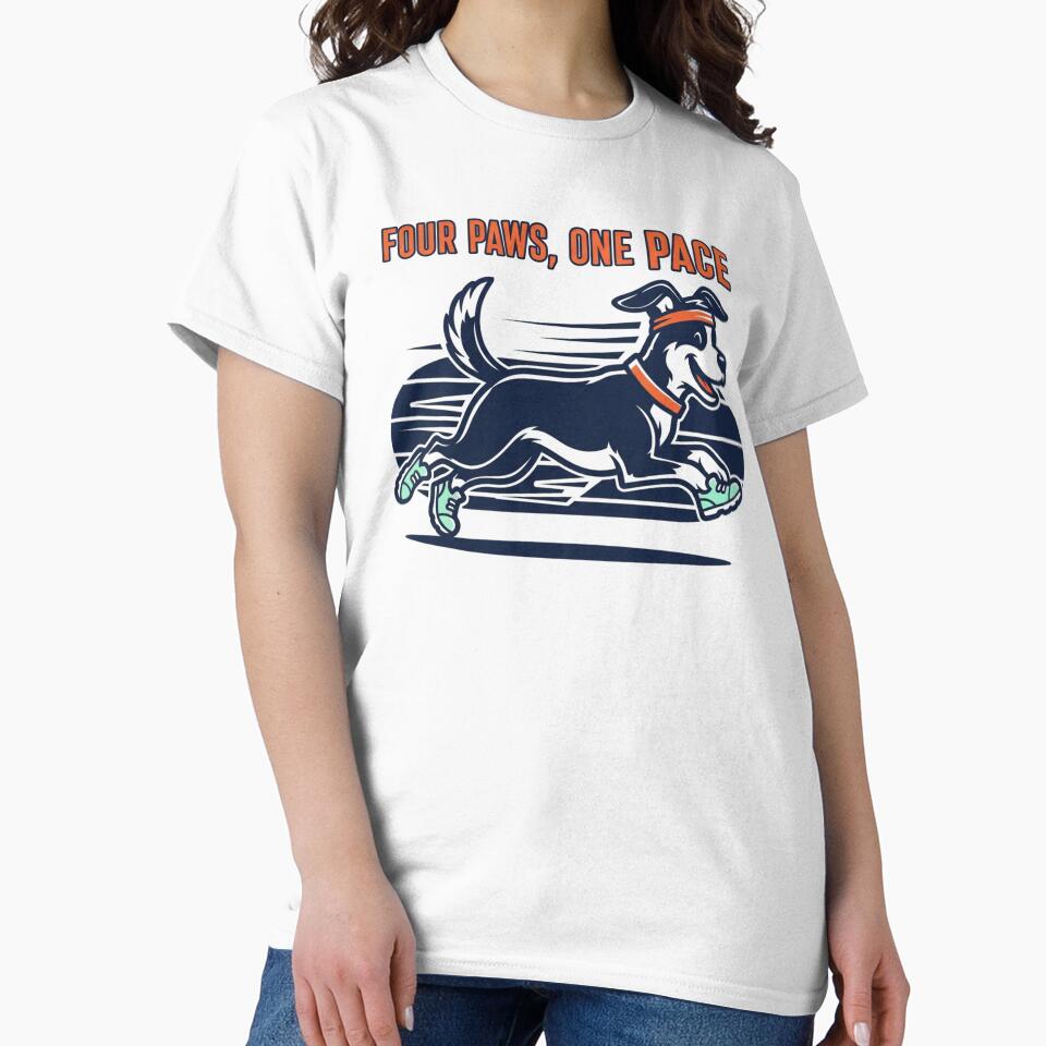 Four Paws, One Pace Running Dog Cartoon | Energetic Athletic Sport Design by Design_Your_Day