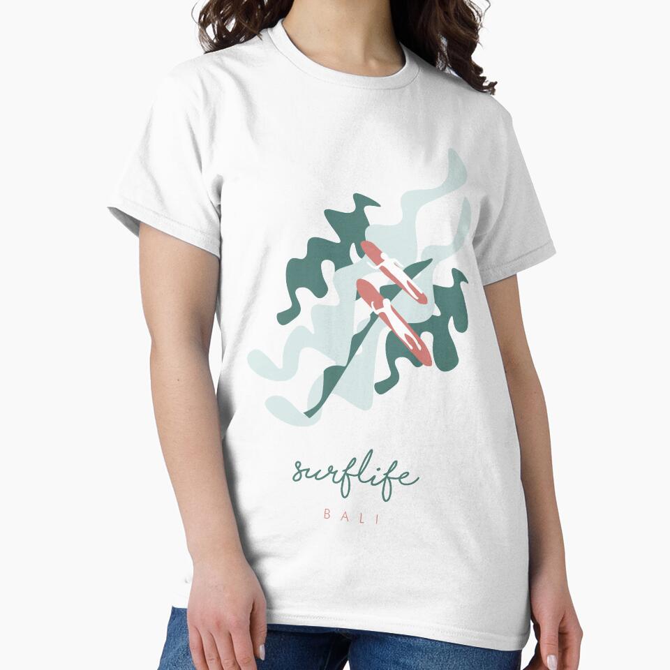 Bali - Surf Life - Minimalist Design - Surfing by Tropical Blood Unisex , , , Long Sleeve Tee