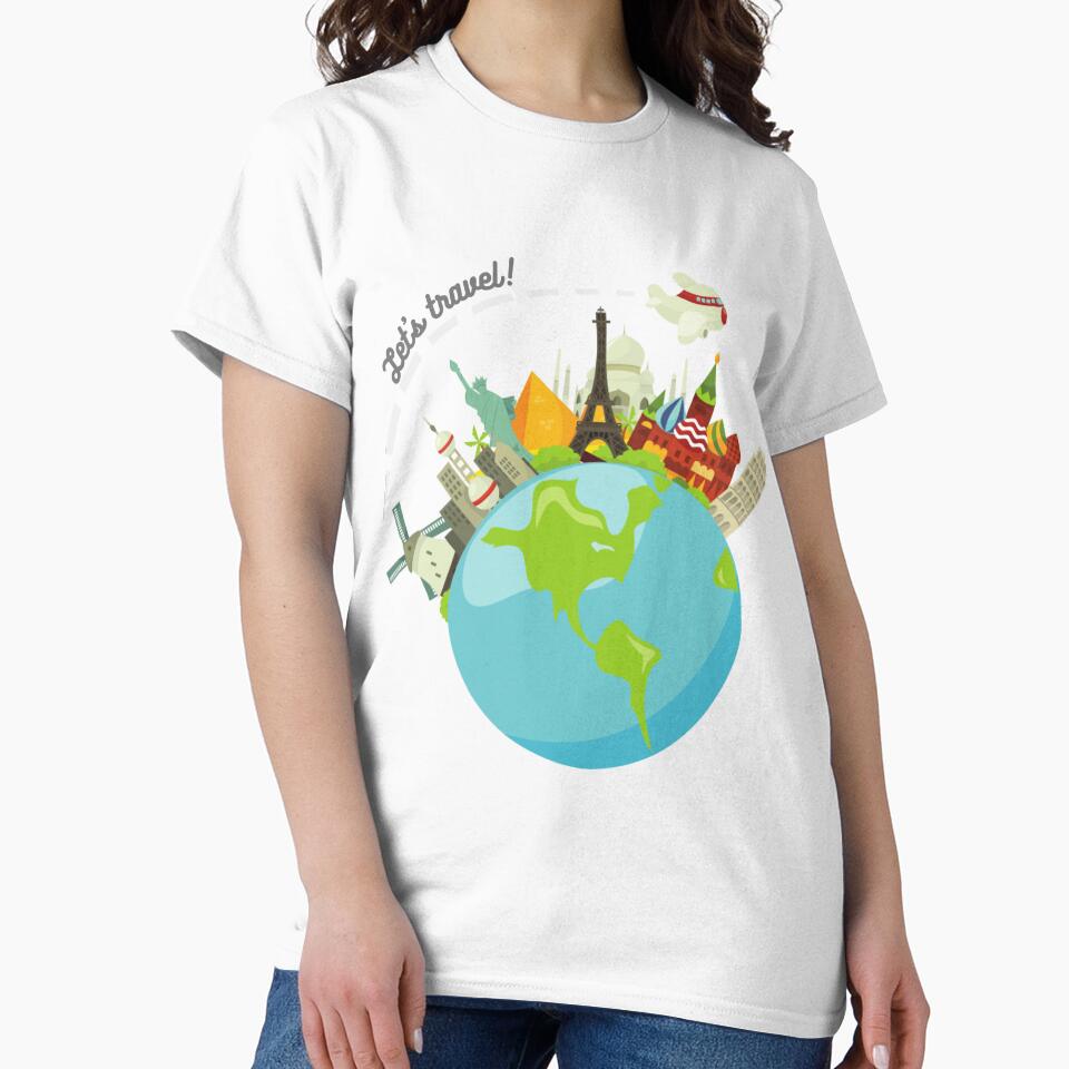 Let's travel around the world by hambaaaa Unisex , , , Long Sleeve Tee