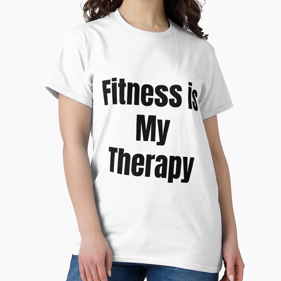 Fitness Is My Therapy | Gym Motivation Workout Quote Tee by FitAuraStudio Unisex , , , Long Sleeve Tee