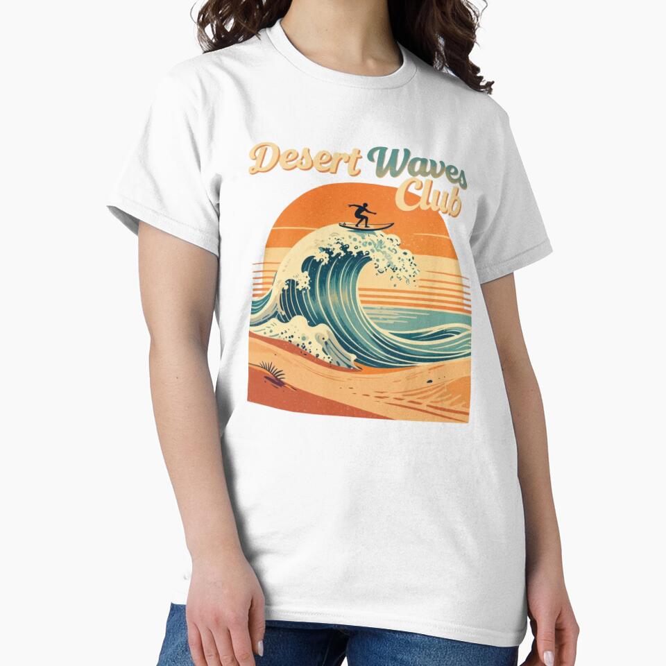 Desert Waves Club Retro Surf Vintage Aesthetic by VibeFactoryOfc
