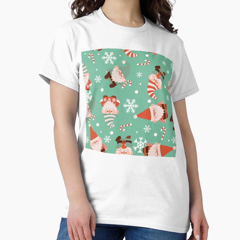 Festive Gnome Pattern — Red & Green Retro Holiday Design by LuckyStarShop7