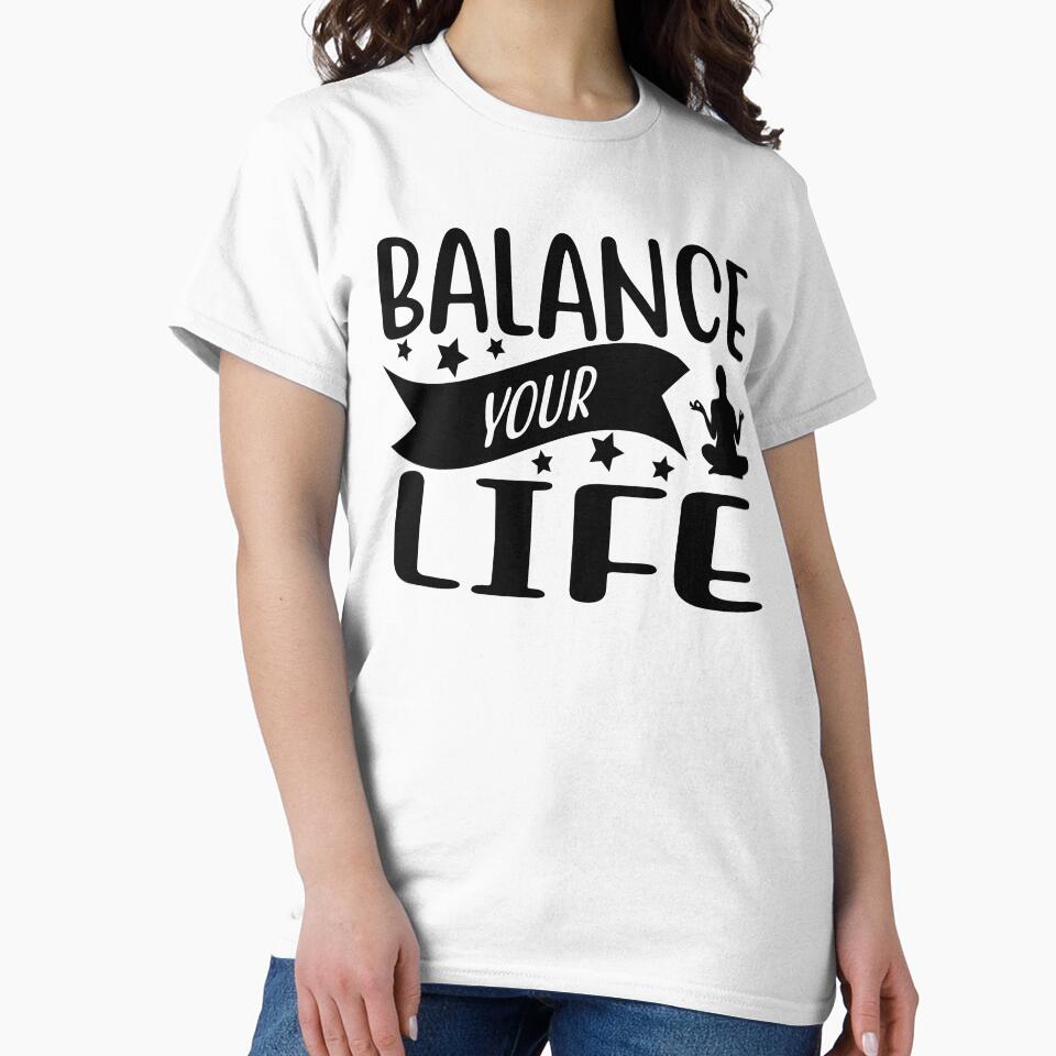 Yoga Quote Balance Your Life Motivational Saying by SoccaTamam Unisex , , , Long Sleeve Tee