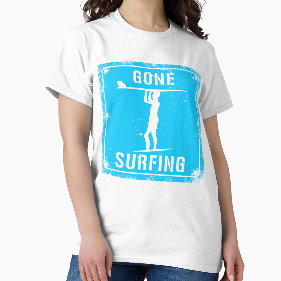 Gone Surfing by GeniusDesignArt Unisex , , , Long Sleeve Tee