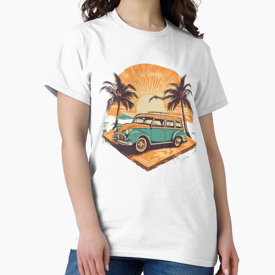 Retro Summer Beach Design by LarkaArt