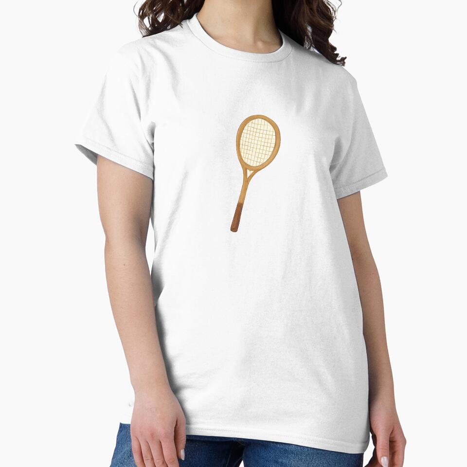Vintage Wooden Tennis Racket Illustration | Classic Sports Aesthetic Art by TestingN-cap