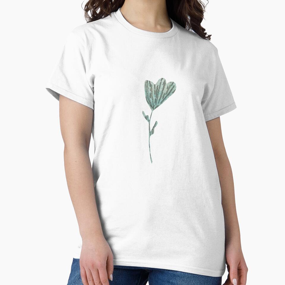 Flower green textured cartoon a watercolor sketch by Yana Mustafina | Boho Soulful Designs
